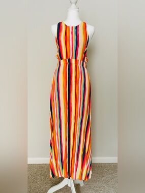 Forever 21 Bright Striped Sleeveless Summer Dress - Multicolor